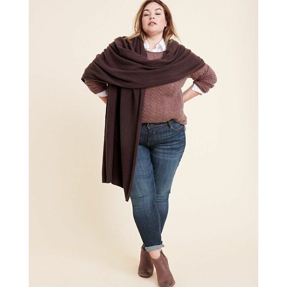 NWT New 100% Cashmere Scarf Wrap Long Womens Tan Ryllace Brown Taupe - Picture 11 of 14